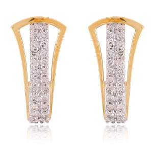 Designer Earrings with Certified Diamonds in 18k Yellow Gold - ER0253P
